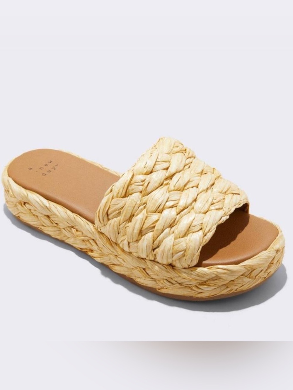 NWOT a new day Woven Raffia Casey Flatform Platform Sandals